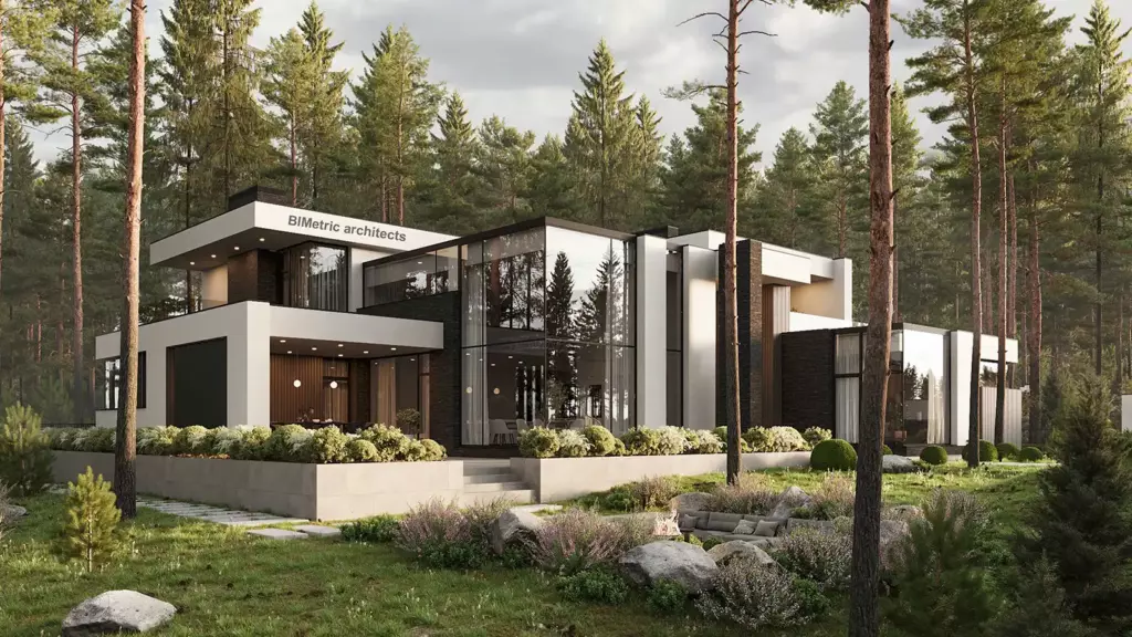 Индивидуальный проект дома Pearl 700— реалистичная дневная 3D-визуализация