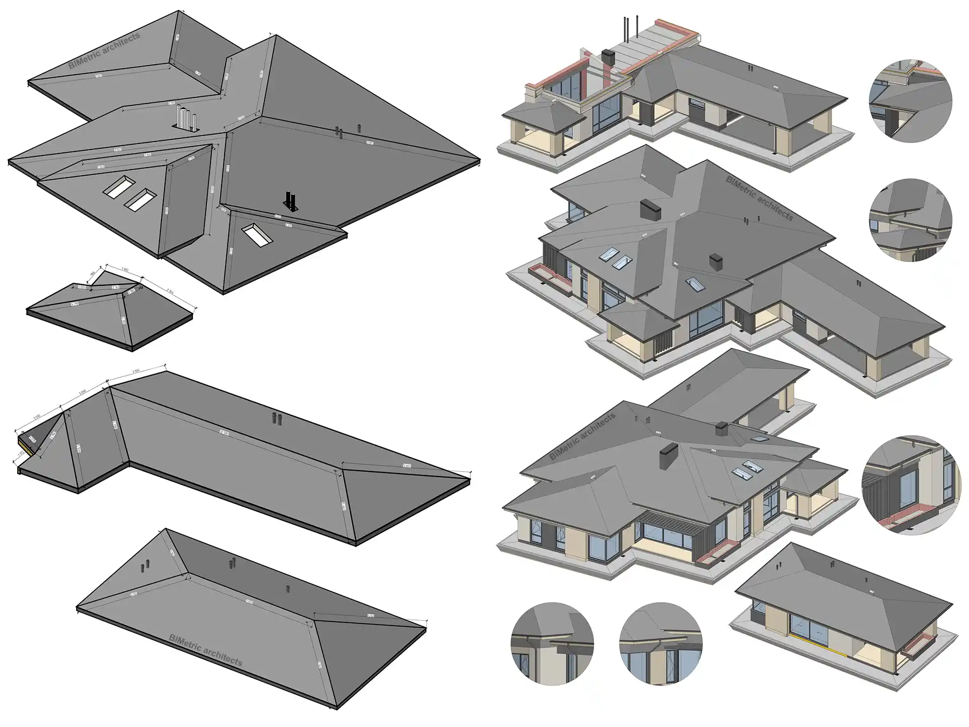 BIM model разработка вальмовой крыши