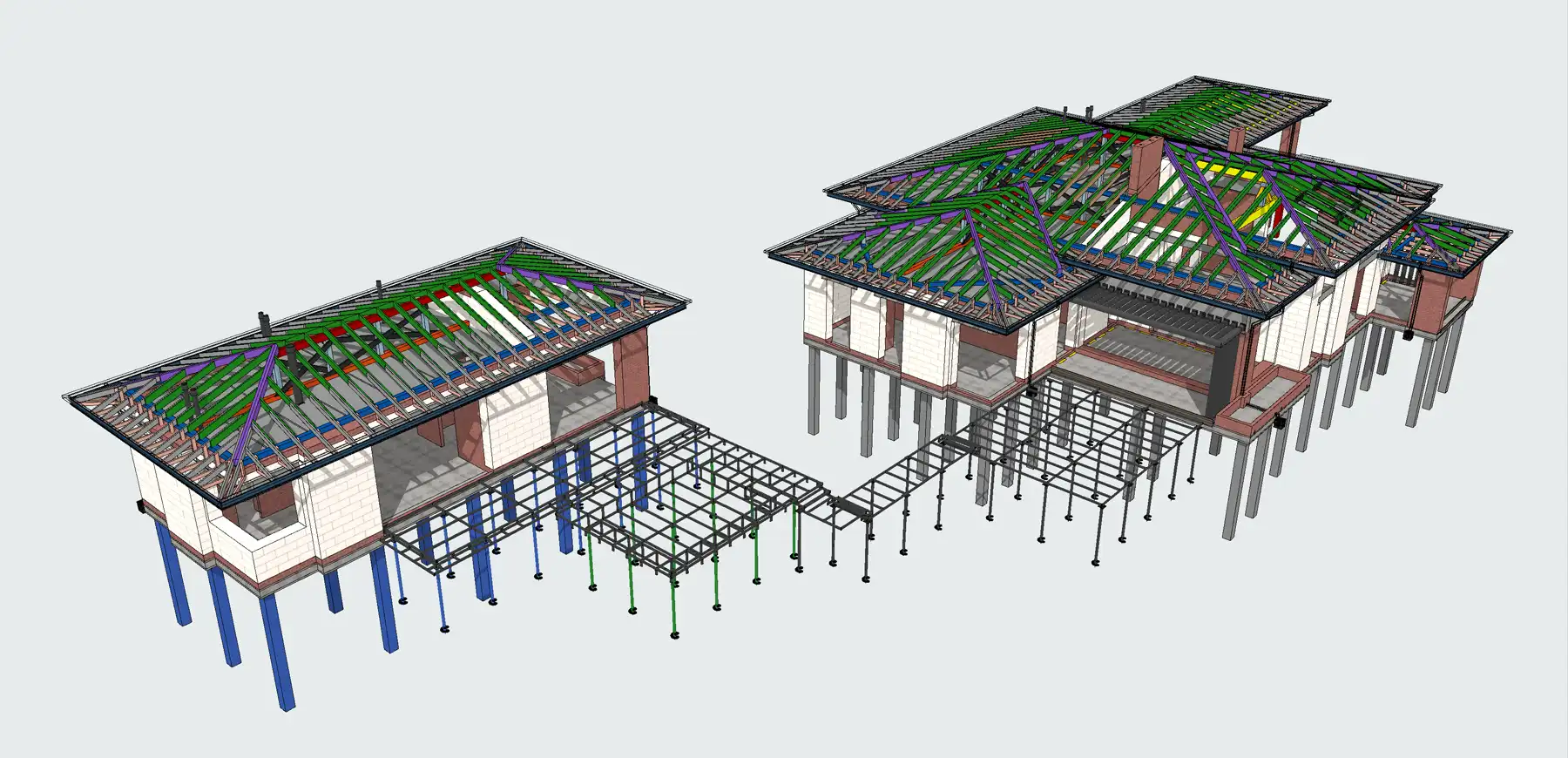 BIM model рабочий проект для строительства дома BIMetric architects