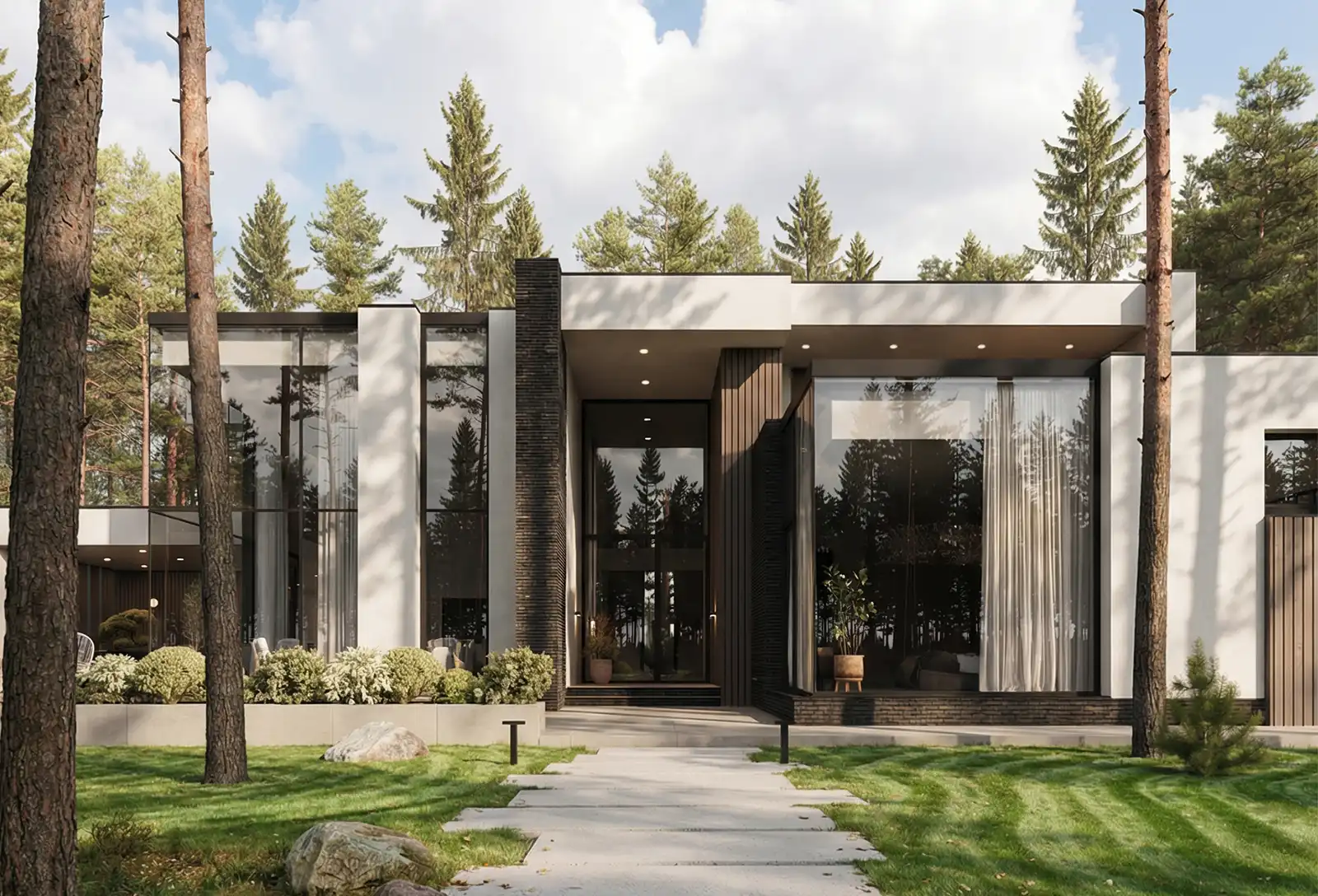 Современный проект частного дома, выполненный архитектурной студией BIMetric architects